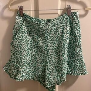 SHE + SKY green floral skort size small